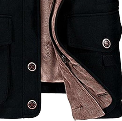 Abrigo largo de algodón con capucha para hombre