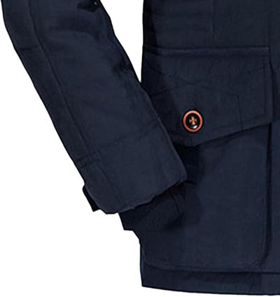 Abrigo largo de algodón con capucha para hombre