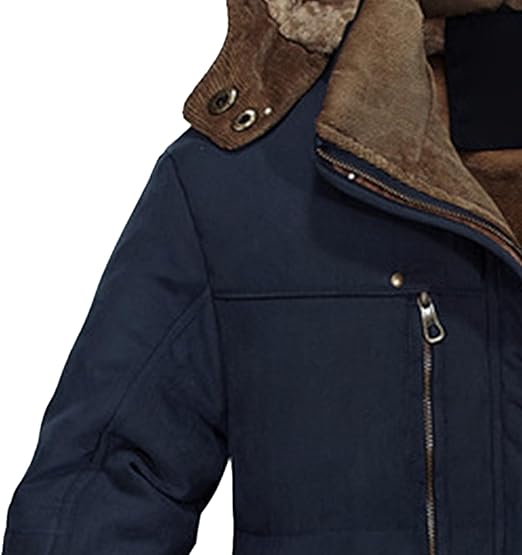 Abrigo largo de algodón con capucha para hombre