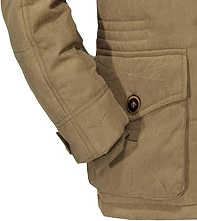 Abrigo largo de algodón con capucha para hombre