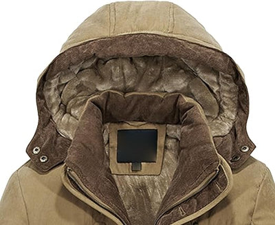 Abrigo largo de algodón con capucha para hombre