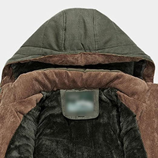 Abrigo largo de algodón con capucha para hombre