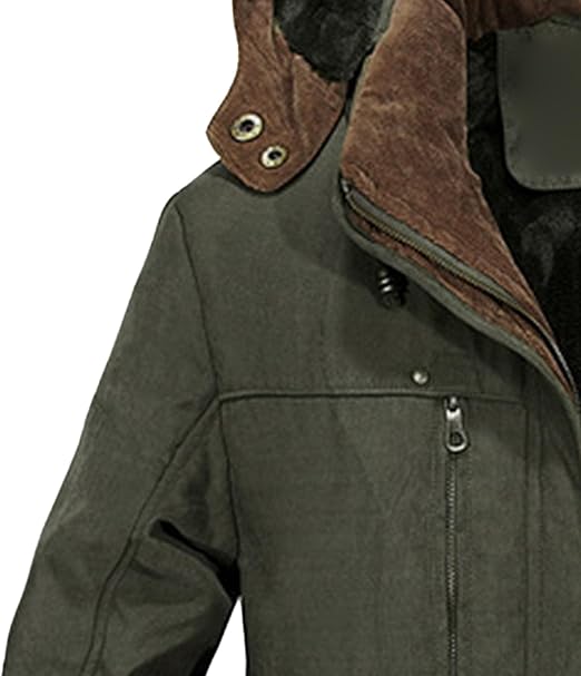 Abrigo largo de algodón con capucha para hombre