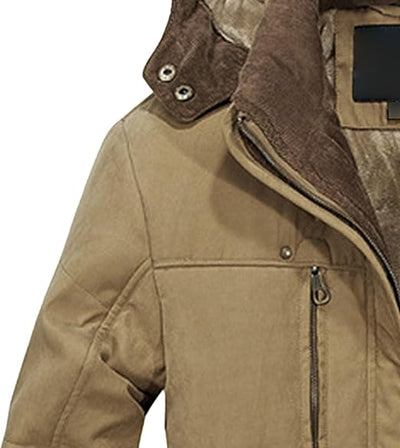 Abrigo largo de algodón con capucha para hombre