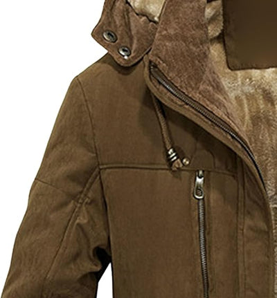 Abrigo largo de algodón con capucha para hombre