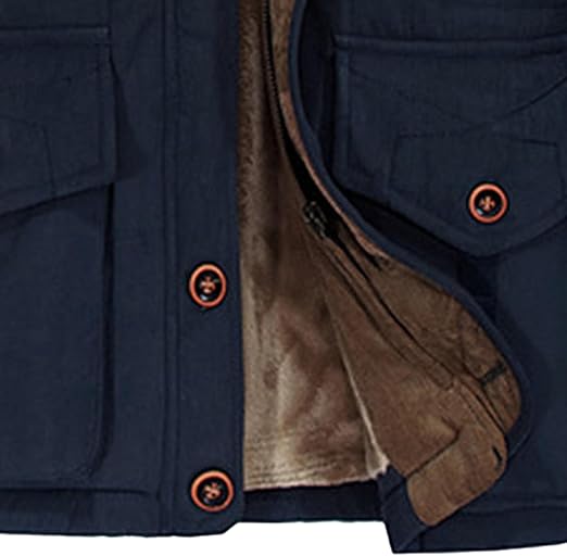 Abrigo largo de algodón con capucha para hombre