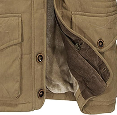 Abrigo largo de algodón con capucha para hombre