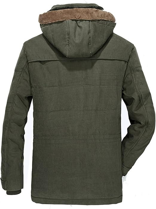 Abrigo largo de algodón con capucha para hombre